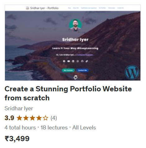 https://www.udemy.com/course/create-a-stunning-portfolio-website-from-scratch/